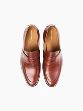 Load image into Gallery viewer, Moccasins Antique Cognac Penny Loafers
