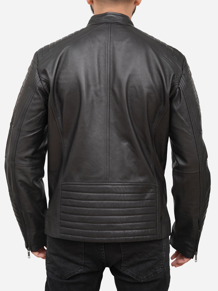 Men s Lightweight Black Padded Motorcycle Jacket