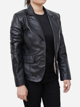 Load image into Gallery viewer, Casual Real Black Leather Blazer For Men
