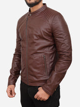 Load image into Gallery viewer, Men Casual Brown Biker Leather Jacket
