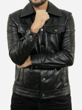 Load image into Gallery viewer, Trucker Leather Jacket