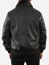 Load image into Gallery viewer, Men Black Bomber Leather Jacket
