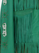 Load image into Gallery viewer, Cowgirl Green Leather Jacket
