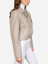 Load image into Gallery viewer, Daisy Cropped Leather Biker Jacket
