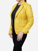 Load image into Gallery viewer, Classic Fitted Style Women Yellow Blazer
