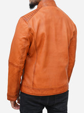 Load image into Gallery viewer, Tan Brown Biker Style Leather Jacket for Men