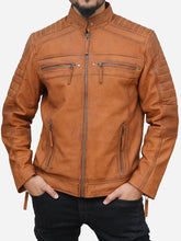 Load image into Gallery viewer, Distressed Leather Motorcycle Jacket Men&#39;s For Bike Rider - Peter Sign
