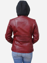 Load image into Gallery viewer, Lambskin Leather Hoodie Jacket For Women