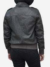 Load image into Gallery viewer, Women&#39;s Real Lambskin Grey Leather Hoodie Jacket
