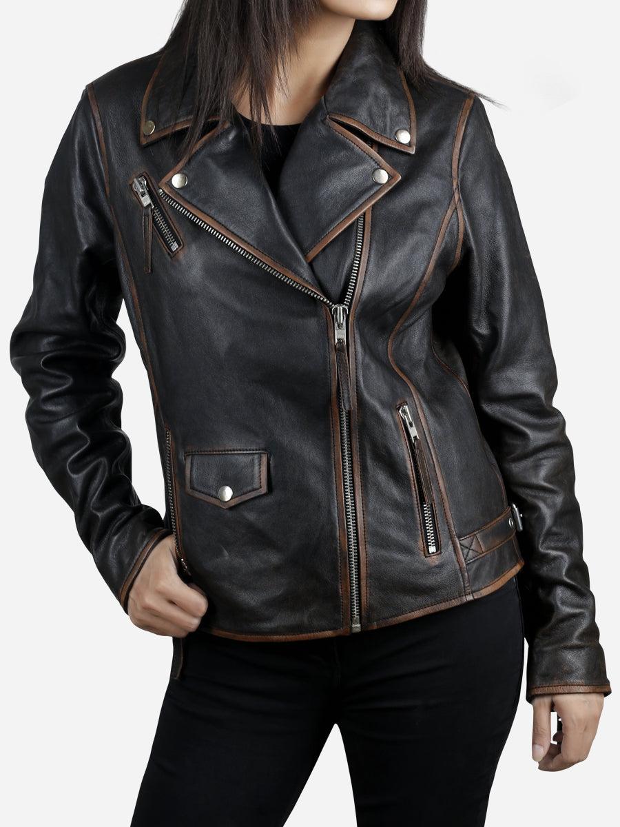 Womens Coats Chocolate Brown Leather Coat Daniela Women's
