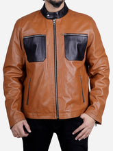 Load image into Gallery viewer, tan brown leather jacket