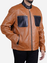 Load image into Gallery viewer, motorcycle leather jacket brown