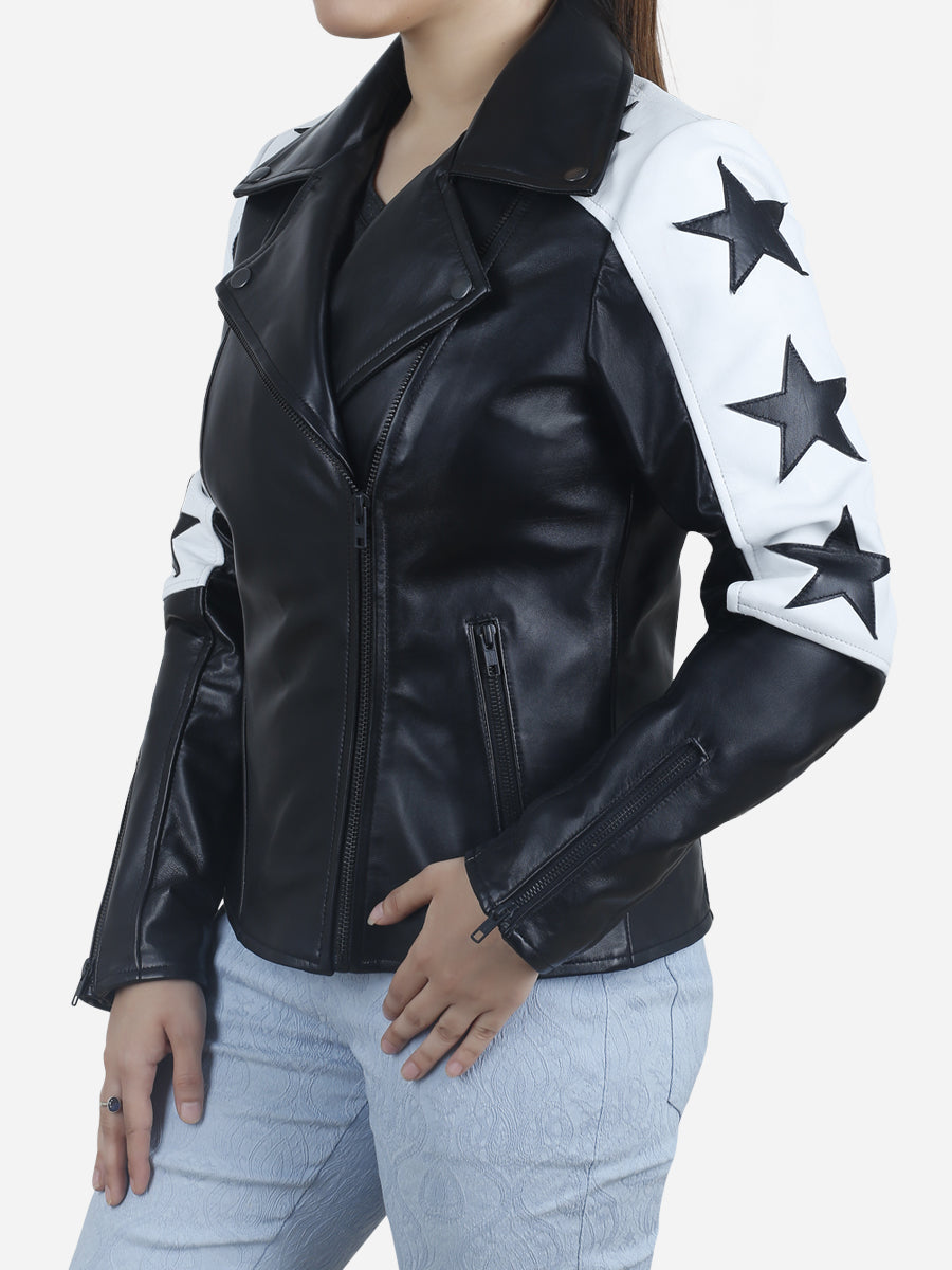 Veste Moto En Cuir Noir ULLA JOHNSON - Broderie Rose - Taille S - NEUVE (échantillon Presse)