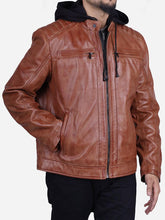 Load image into Gallery viewer, real leather brown jacket for men